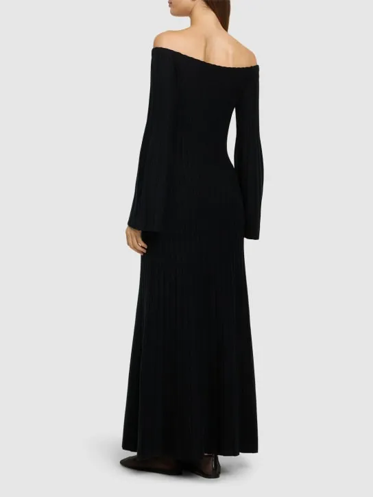 Gabriela Hearst   Menil wool blend rib knit midi dress 
