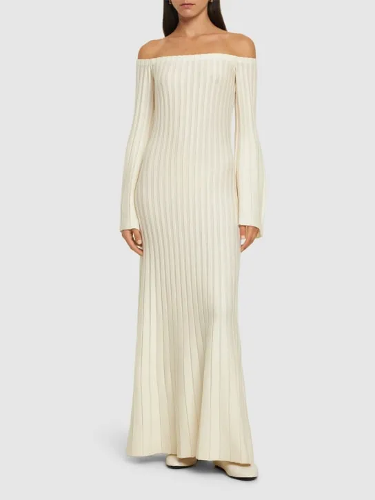 Gabriela Hearst   Menil wool blend rib knit midi dress 