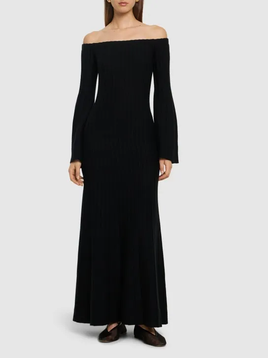 Gabriela Hearst   Menil wool blend rib knit midi dress 