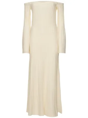 Gabriela Hearst   Menil wool blend rib knit midi dress 