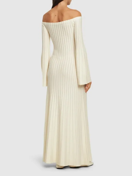 Gabriela Hearst   Menil wool blend rib knit midi dress 
