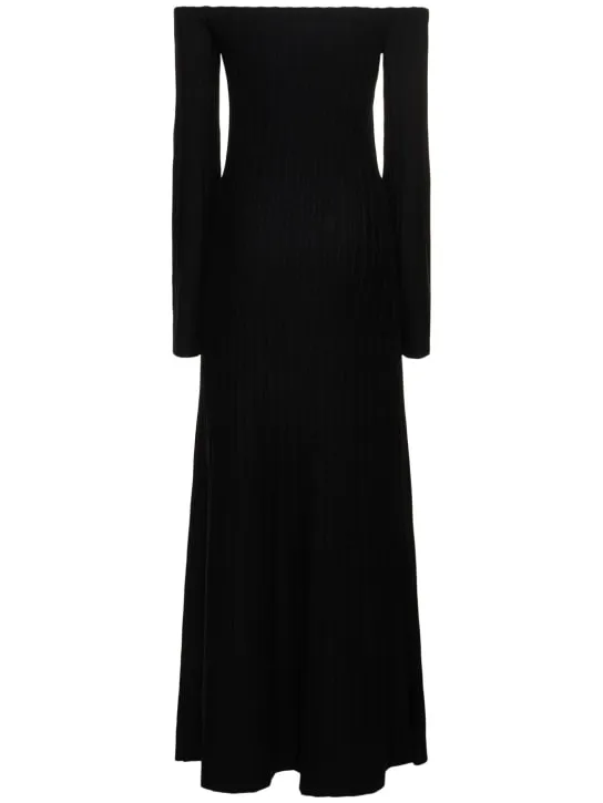 Gabriela Hearst   Menil wool blend rib knit midi dress 