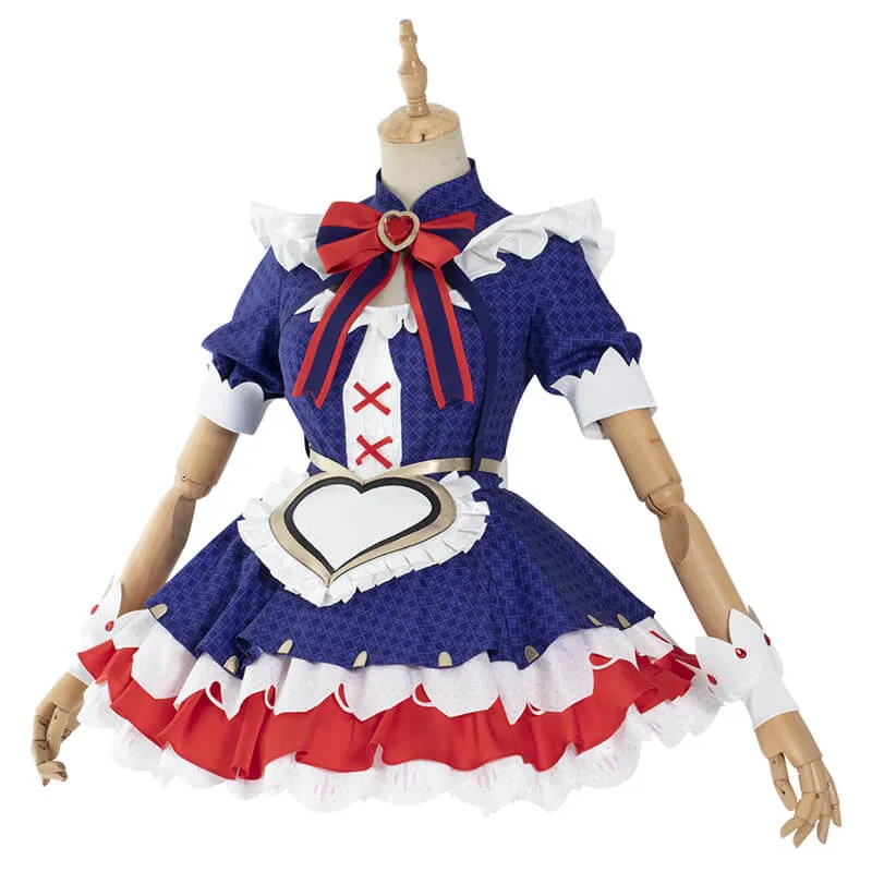 Game Arena of Valor Coffee Maid Dress Lovely Sexy Daji Dress Blue Maid Cosplay Costume