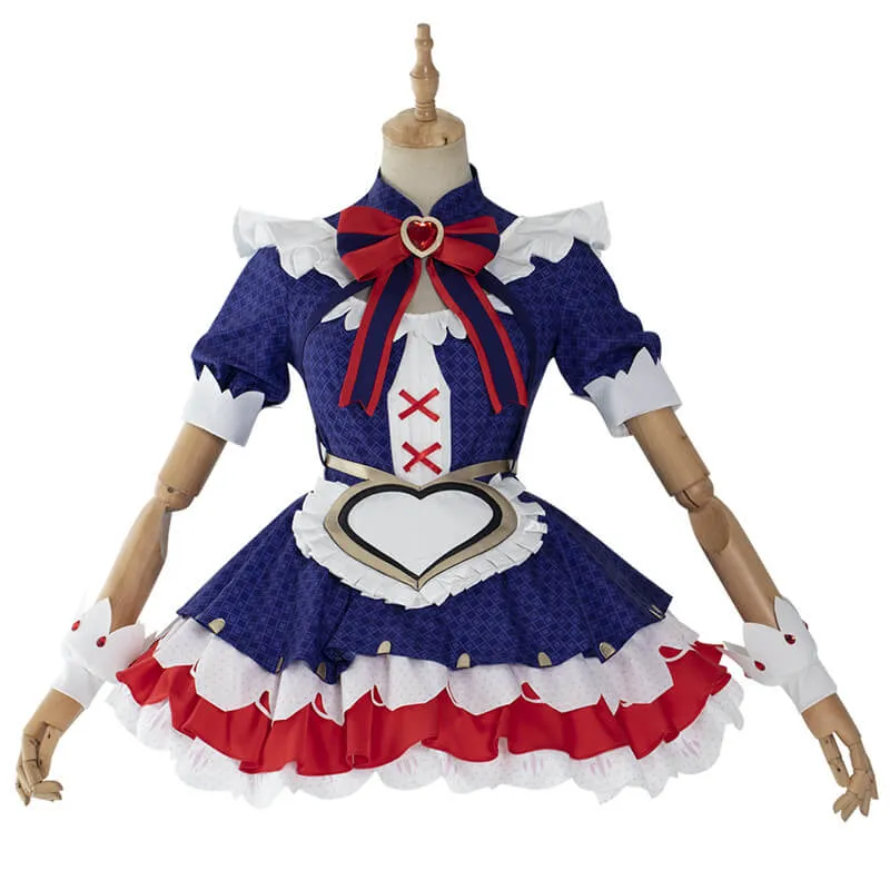 Game Arena of Valor Coffee Maid Dress Lovely Sexy Daji Dress Blue Maid Cosplay Costume