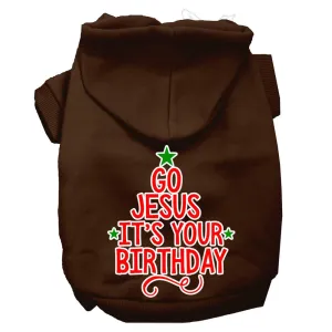 Go Jesus Screen Print Dog Hoodie Brown M (12)