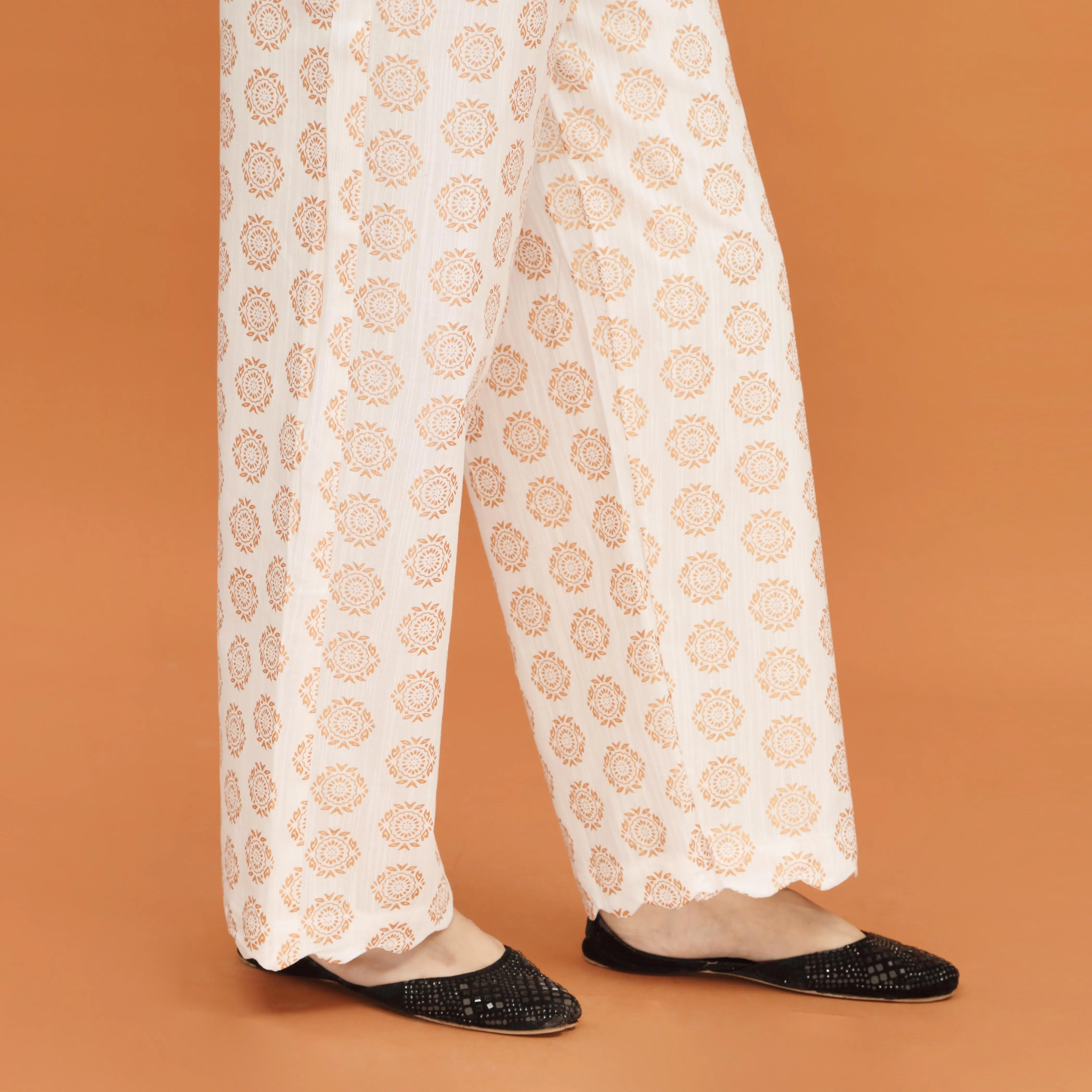 Golden Screen Printed Staright Trouser PW4521