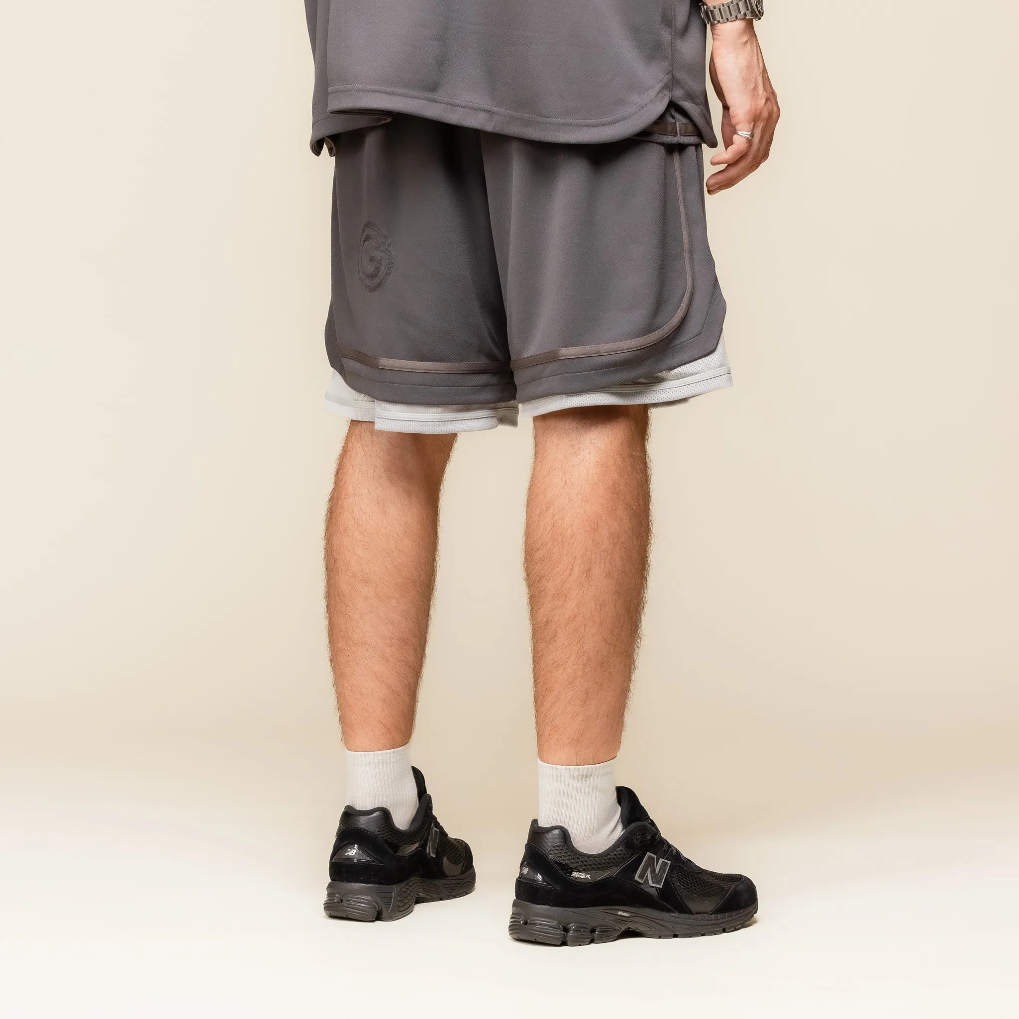 GOOPiMADE - “Rve-S3” Riverside Track Shorts - Iron