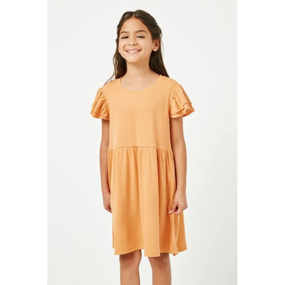 Hayden Los Angeles Ruffle Sleeve Ribbed Knit Dress