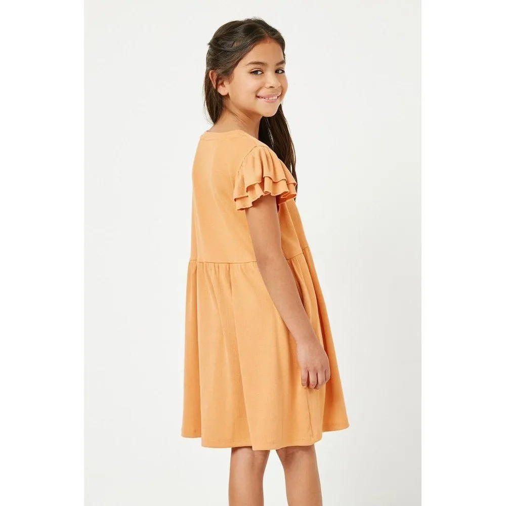 Hayden Los Angeles Ruffle Sleeve Ribbed Knit Dress