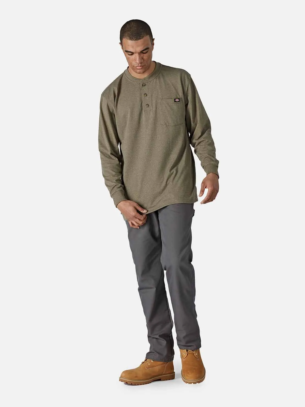 Heavyweight&#x20;Henley&#x20;Work&#x20;Shirt&#x20;-&#x20;Dickies