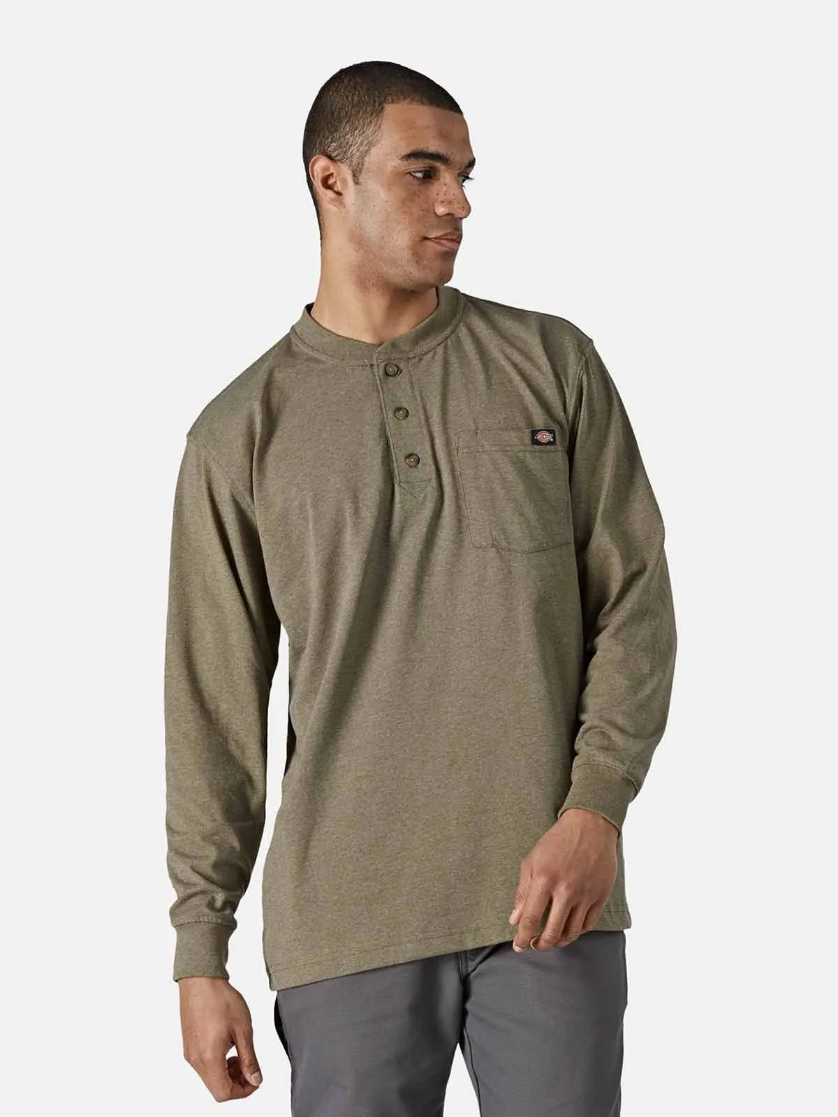 Heavyweight&#x20;Henley&#x20;Work&#x20;Shirt&#x20;-&#x20;Dickies
