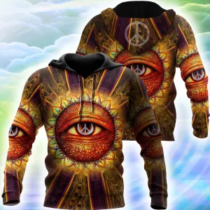 Hippie Eyes 3D Hoodie For Men And Women, Hippie Gift For Hippie Dad
