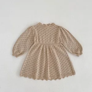 Hollow Out Knit Dress - OAT