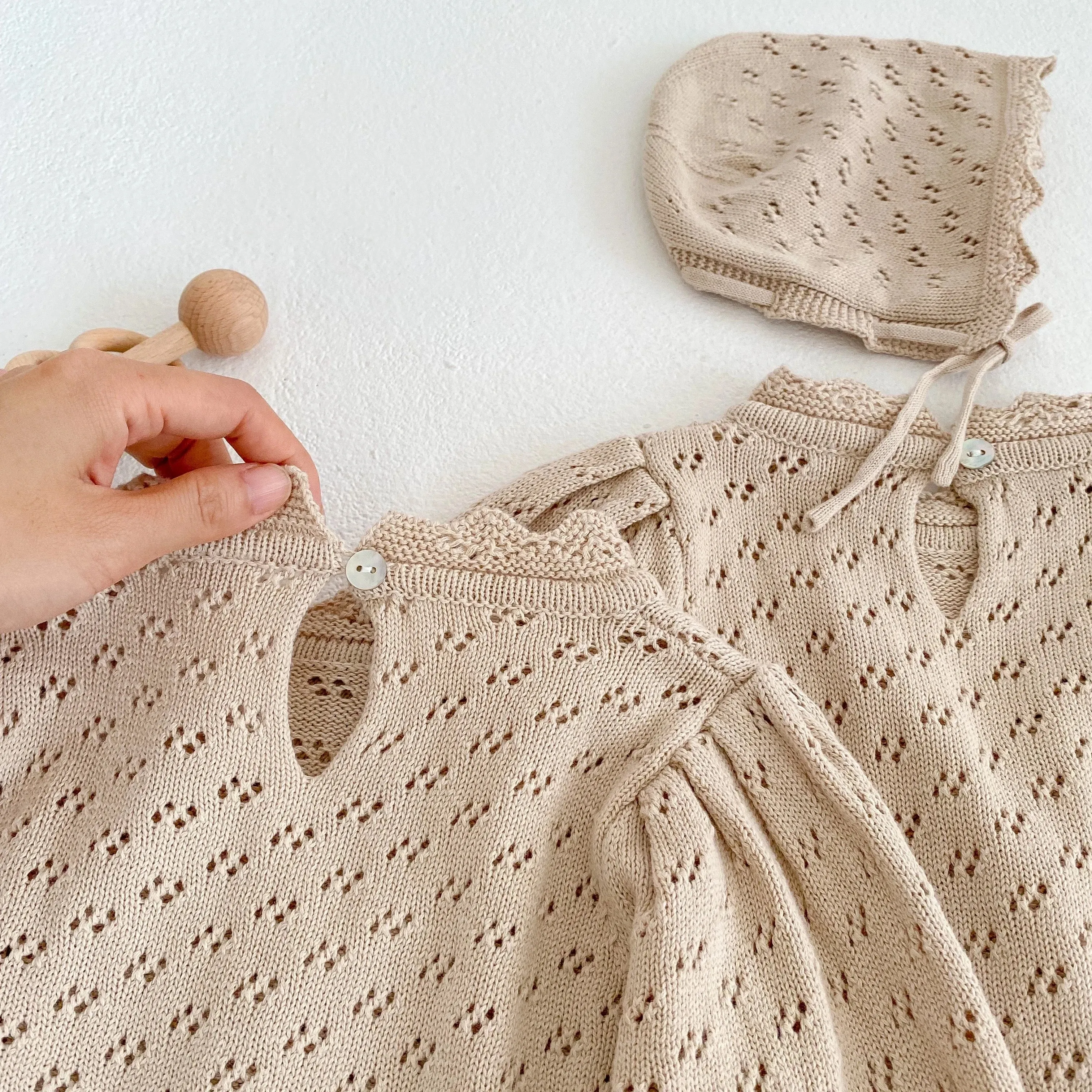 Hollow Out Knit Dress - OAT