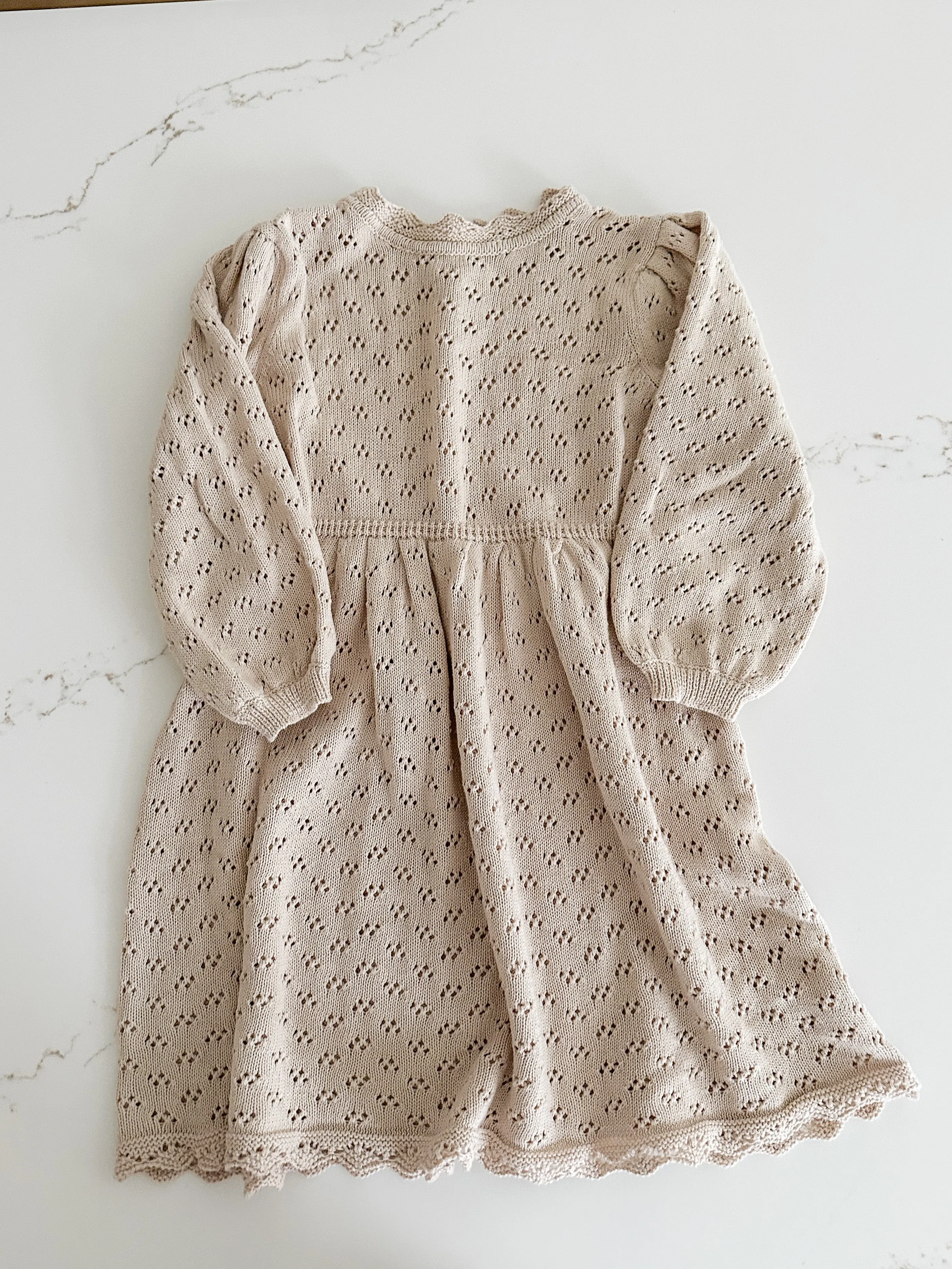 Hollow Out Knit Dress - OAT