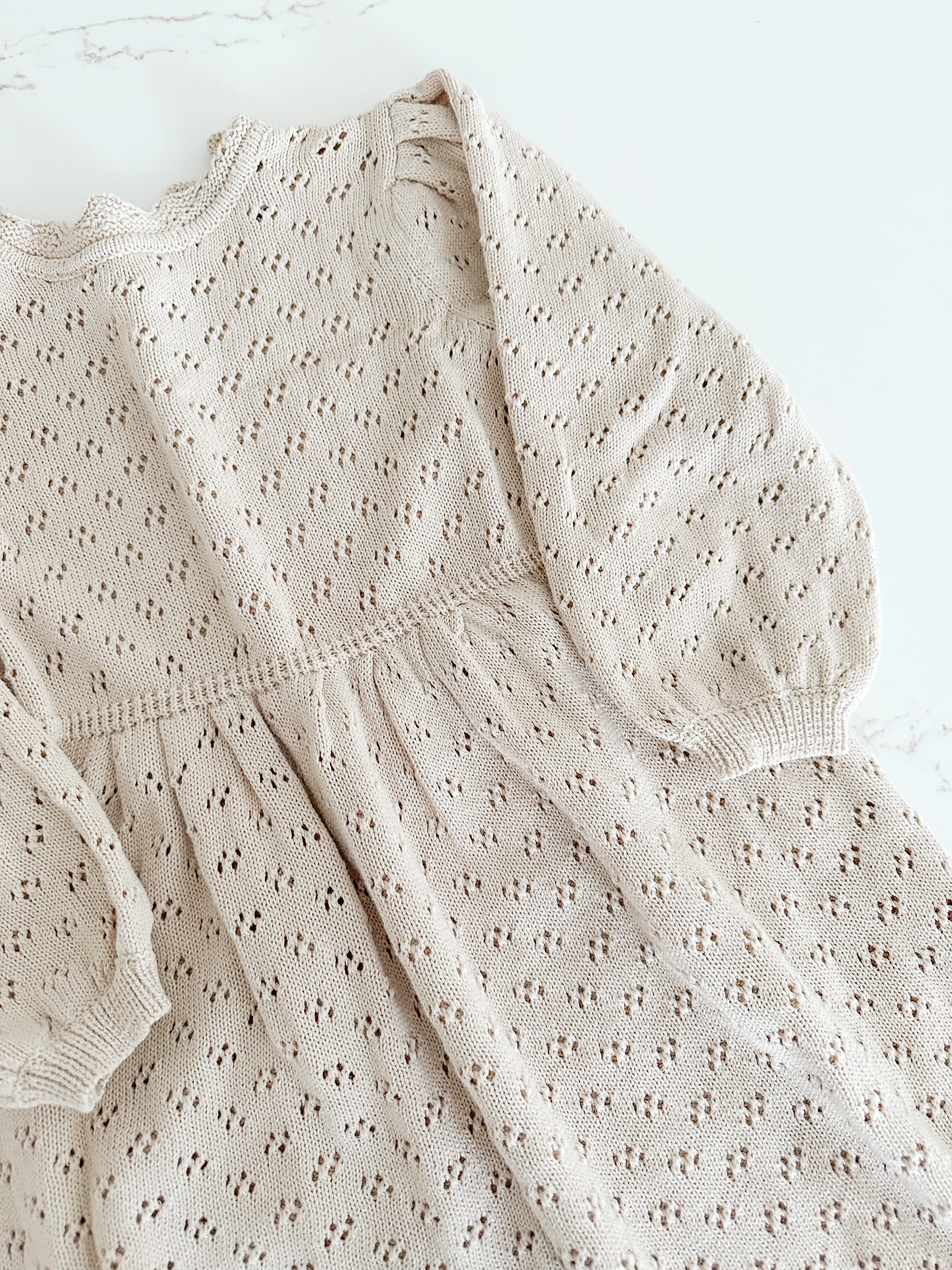 Hollow Out Knit Dress - OAT