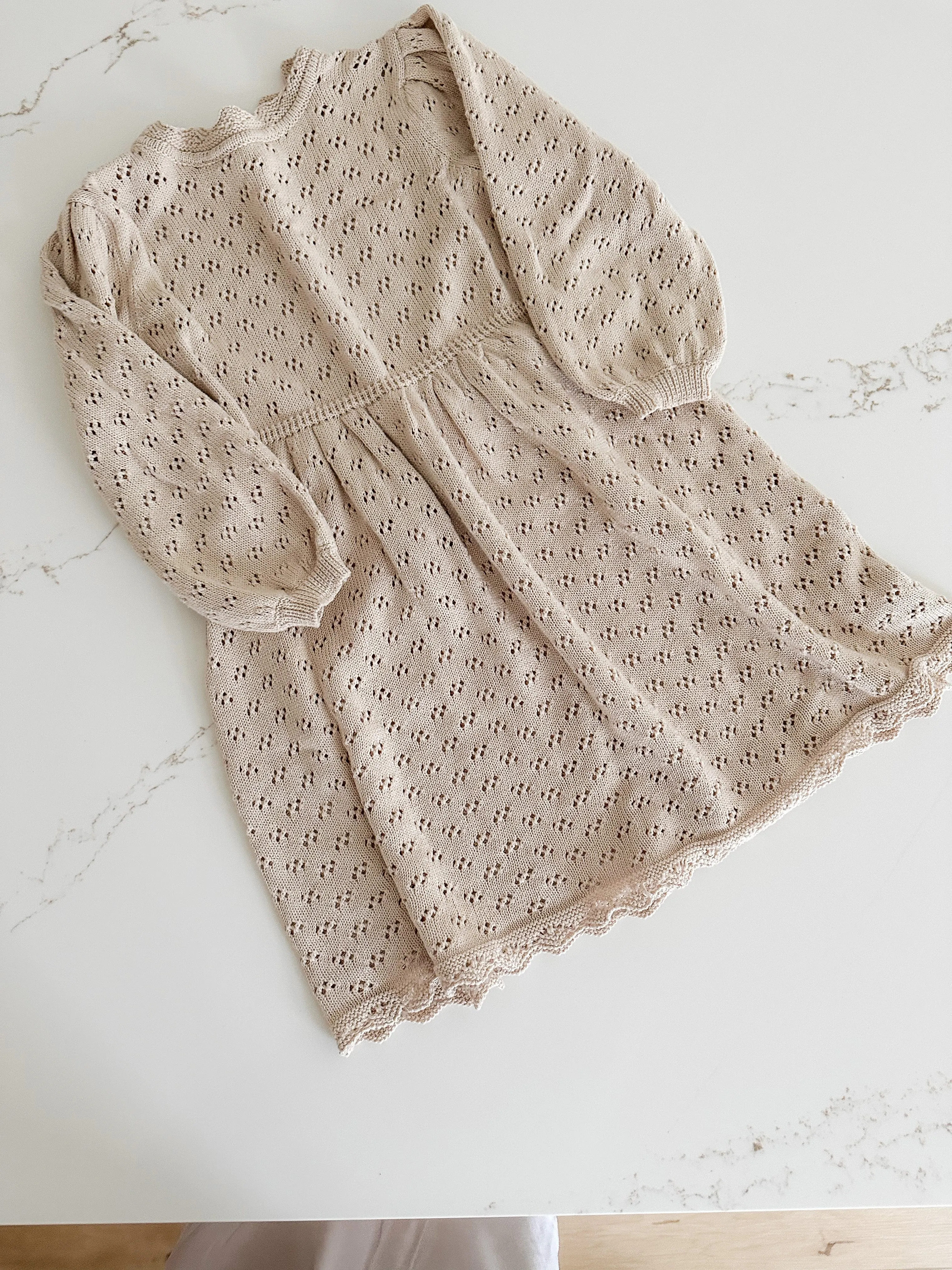 Hollow Out Knit Dress - OAT