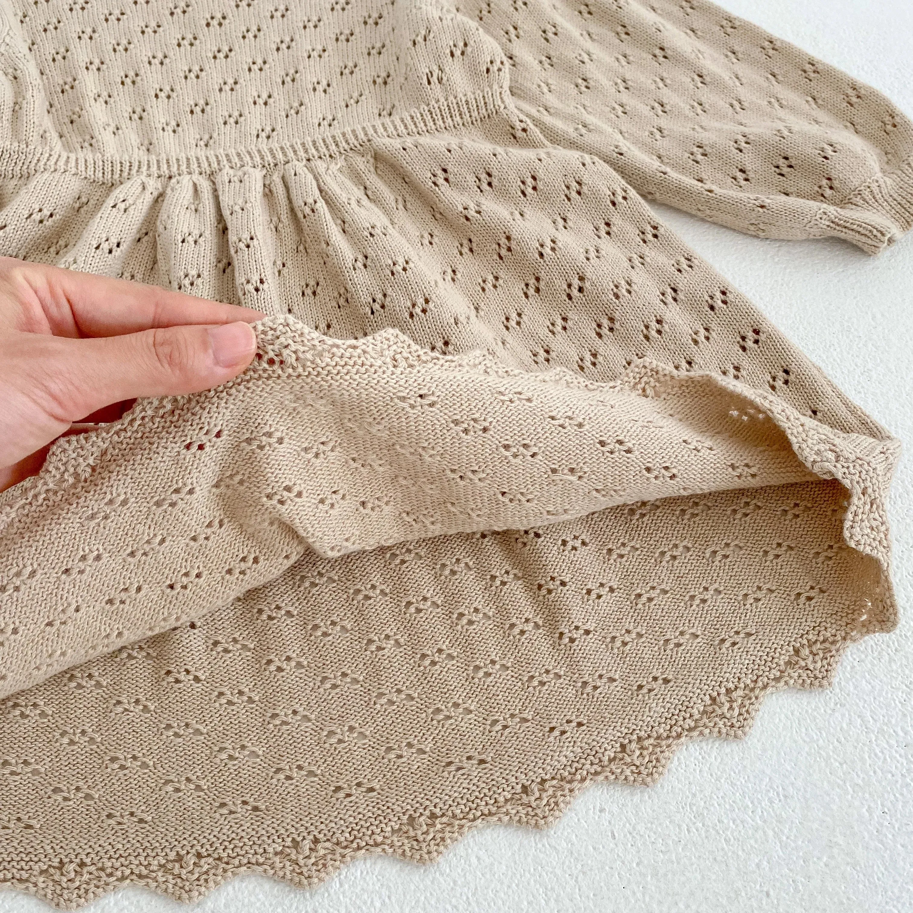 Hollow Out Knit Dress - OAT