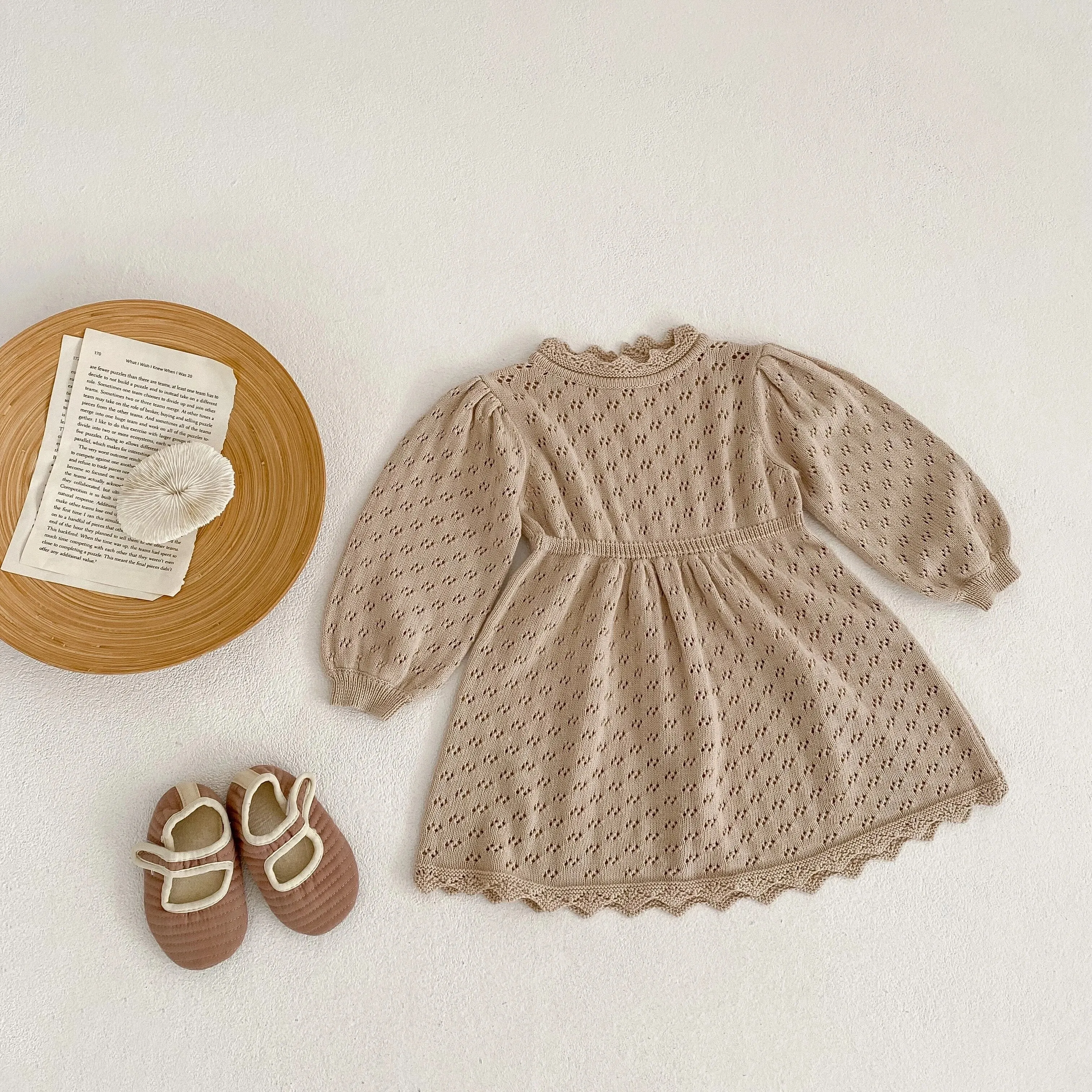 Hollow Out Knit Dress - OAT