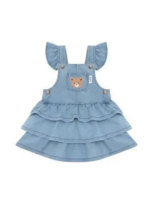 Huxbaby Huxbear Knit Denim Frill Pinafore