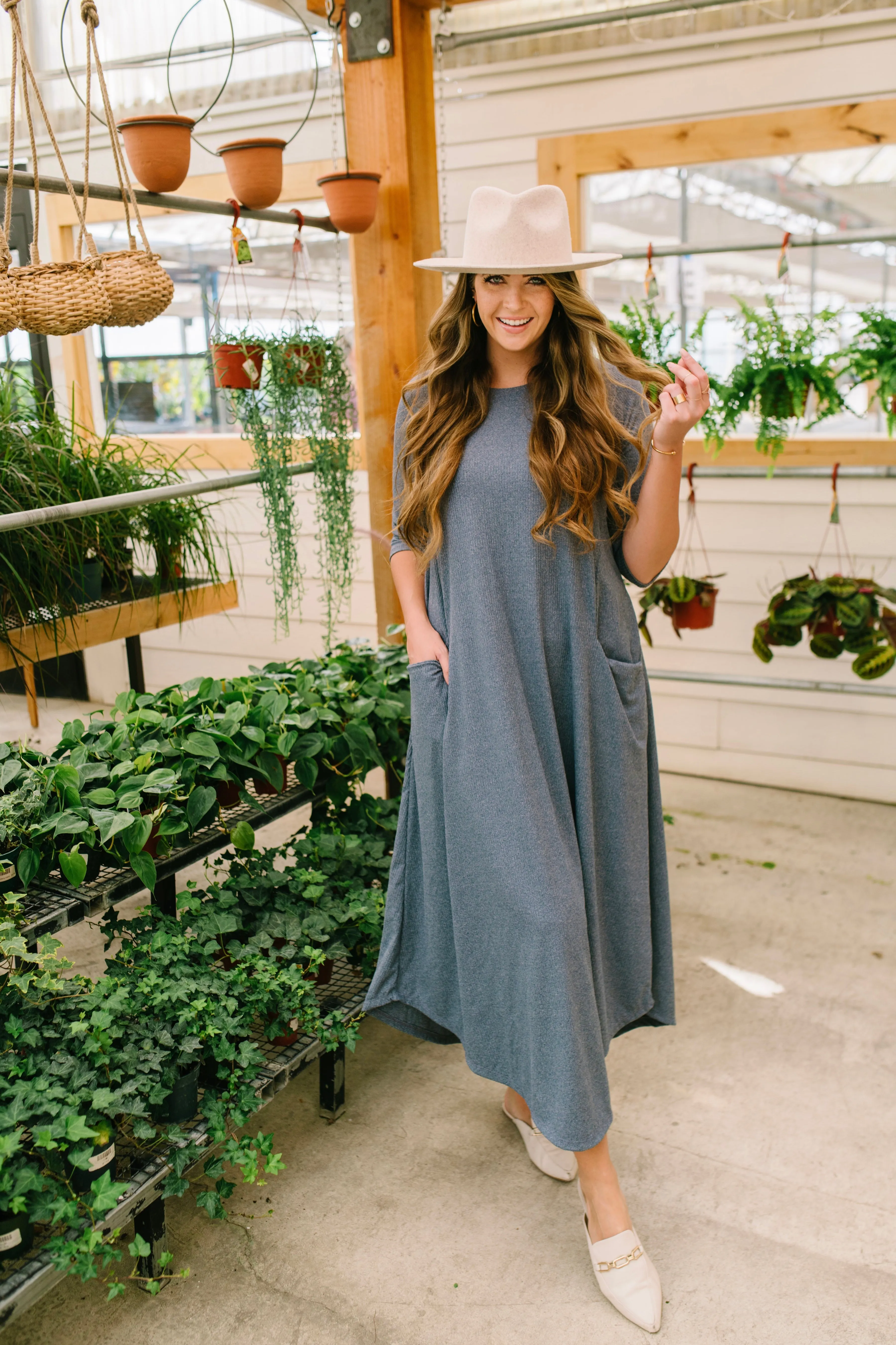Jessi Dress Denim Ribbed
