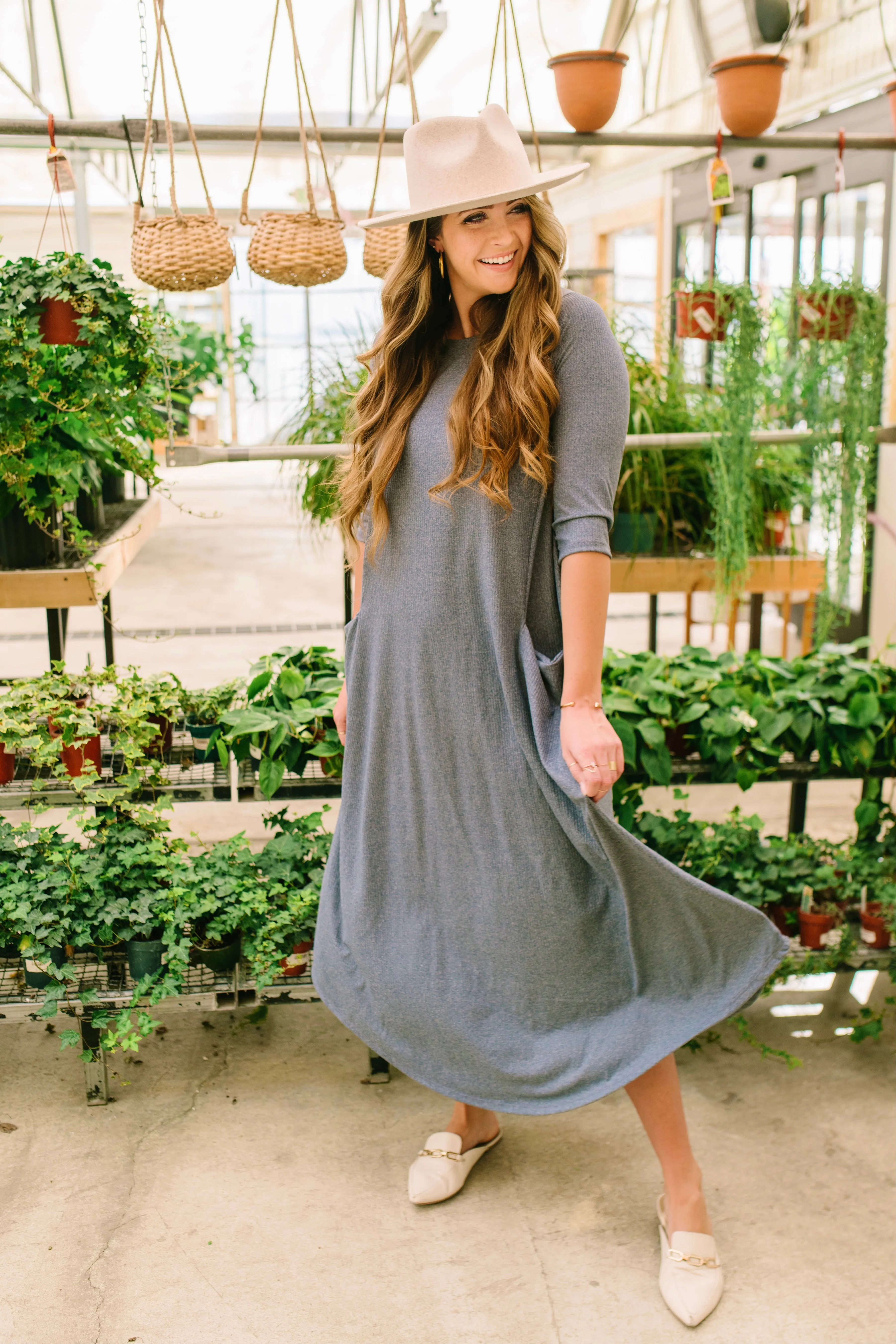 Jessi Dress Denim Ribbed