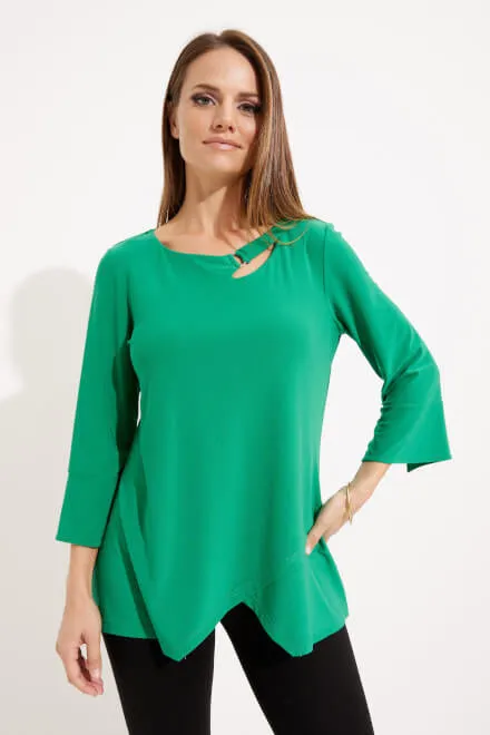 JOSEPH RIBKOFF 233081 Keyhole Neckline Bell Sleeve Top
