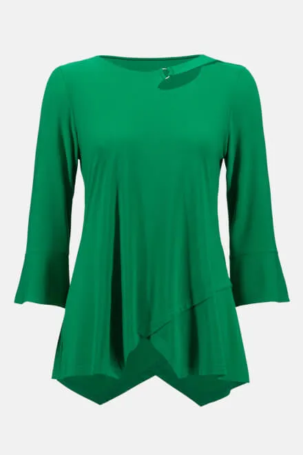 JOSEPH RIBKOFF 233081 Keyhole Neckline Bell Sleeve Top
