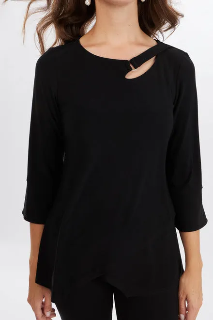 JOSEPH RIBKOFF 233081 Keyhole Neckline Bell Sleeve Top