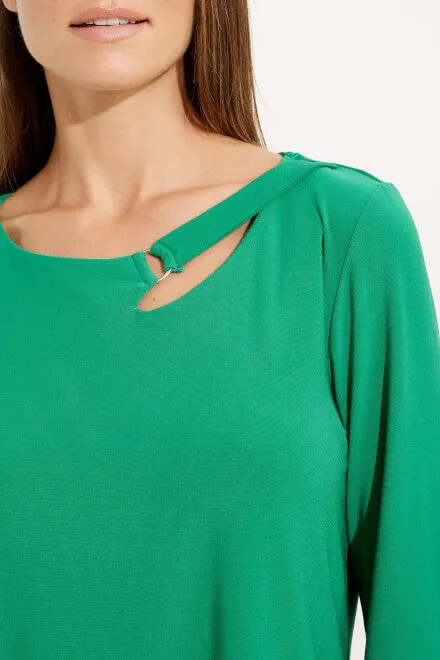 JOSEPH RIBKOFF 233081 Keyhole Neckline Bell Sleeve Top