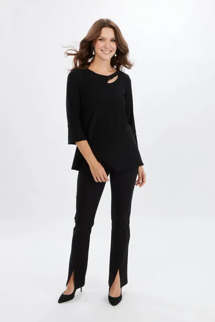 JOSEPH RIBKOFF 233081 Keyhole Neckline Bell Sleeve Top