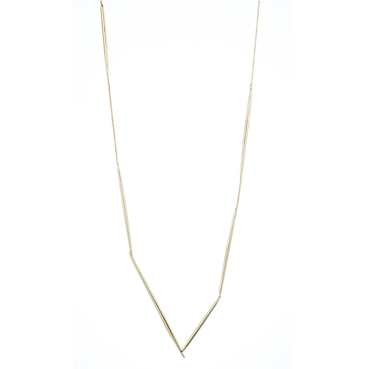 Kinetic Gold Asymmetrical Spear Station Necklace