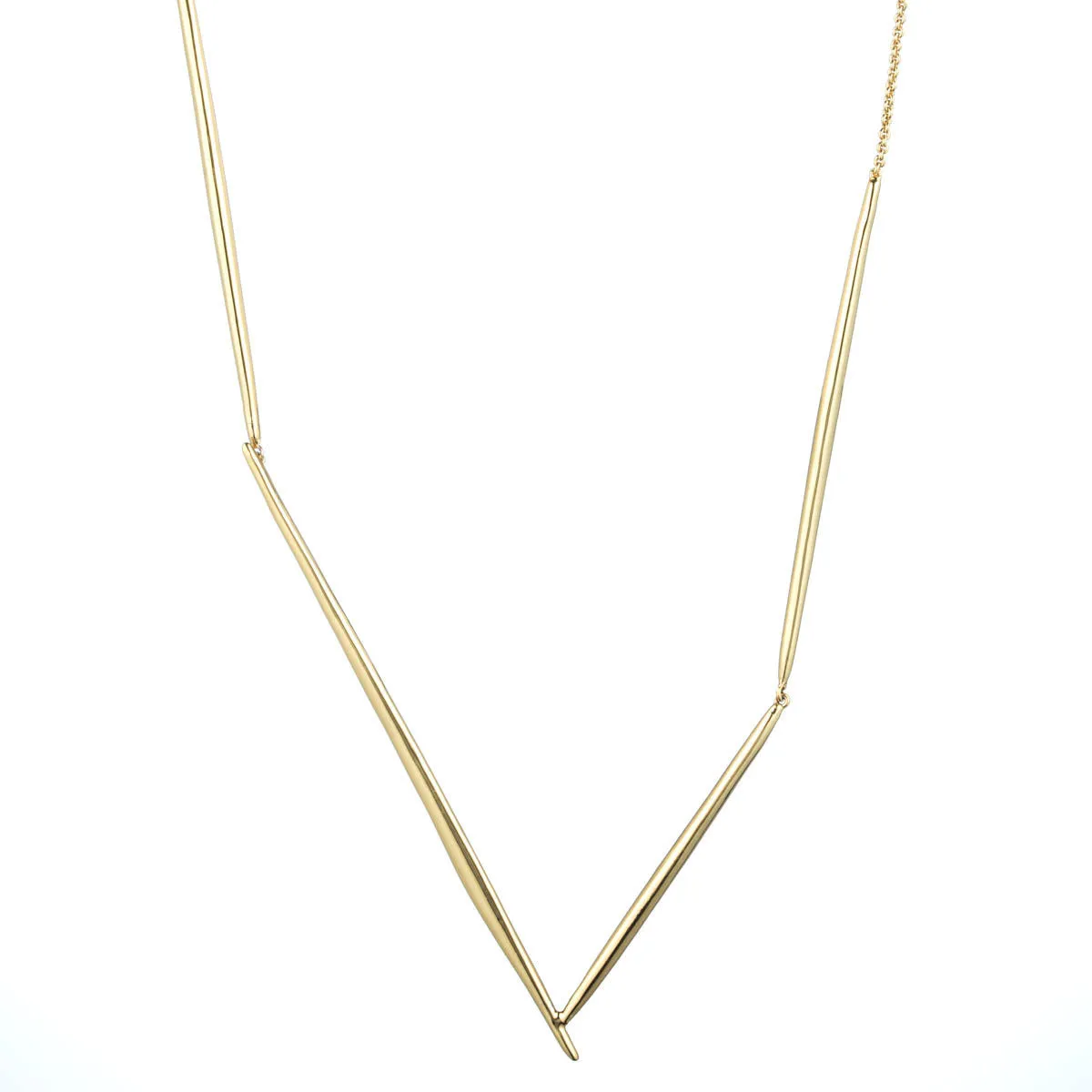 Kinetic Gold Asymmetrical Spear Station Necklace