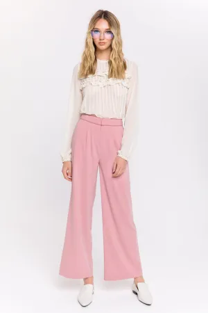 Lace Detail Pleated Blouse