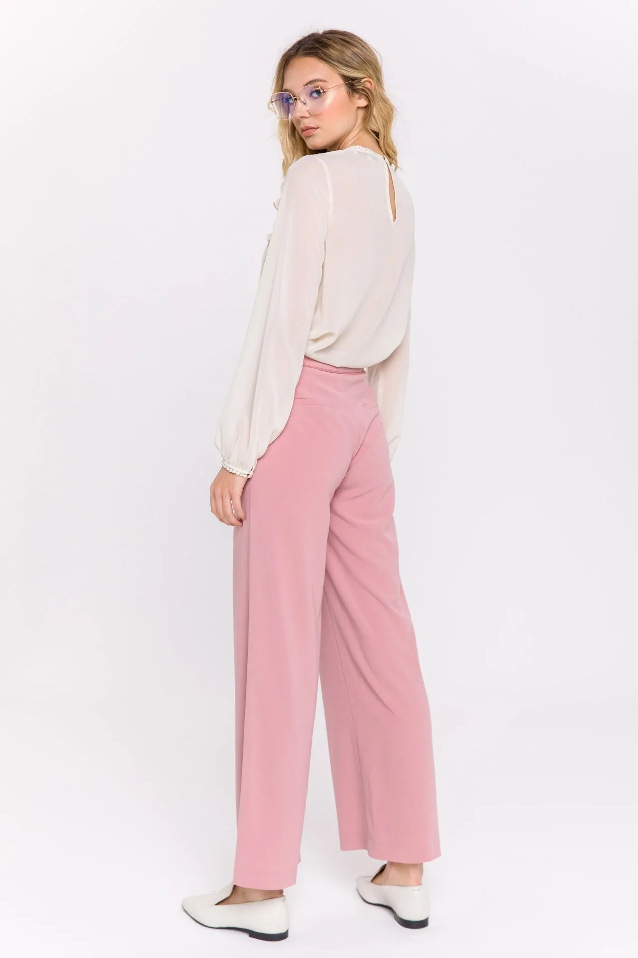 Lace Detail Pleated Blouse