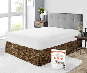 LEOPARD PRINT PLEATED BED SKIRT