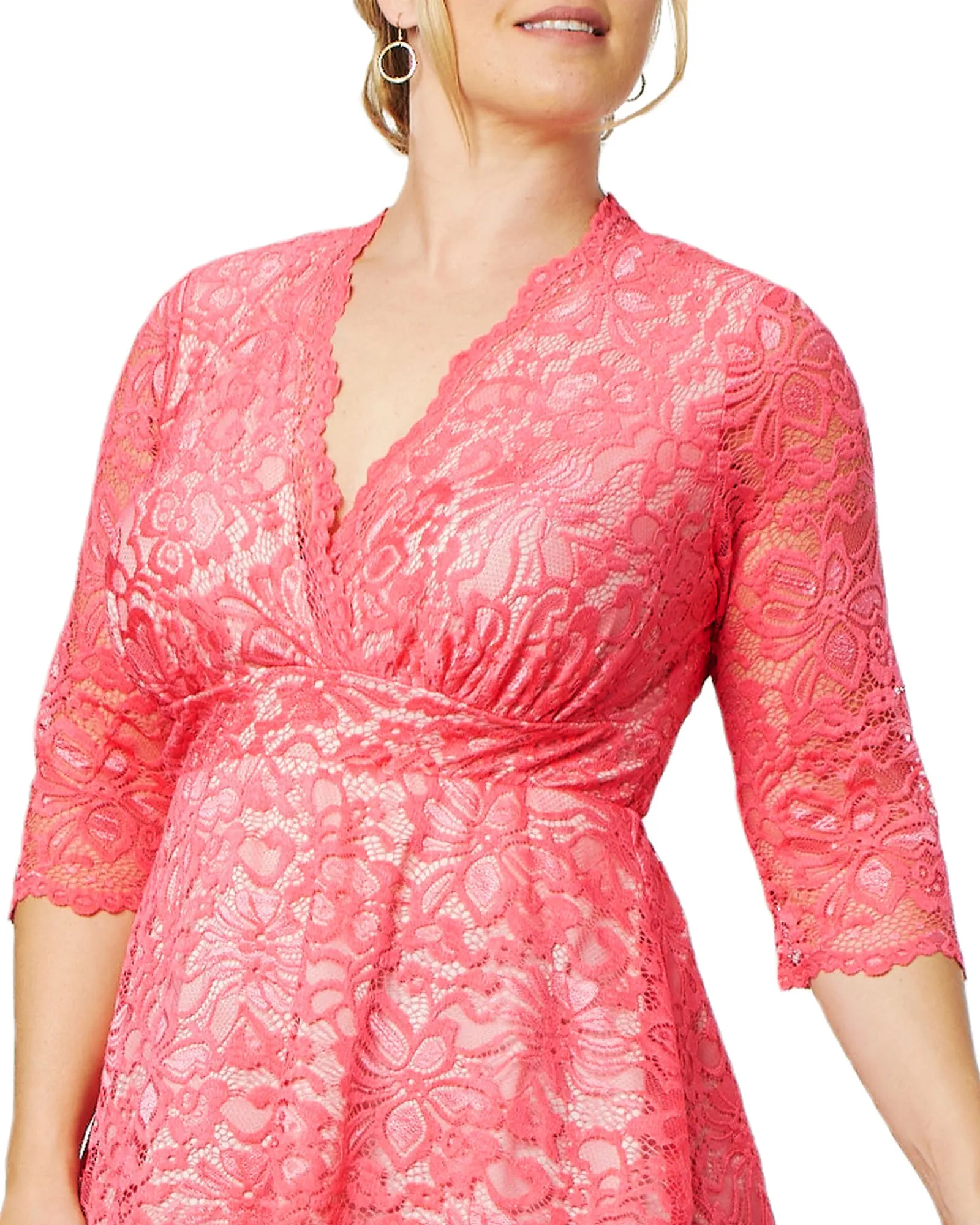 Linden Lace Peplum Top | CORAL
