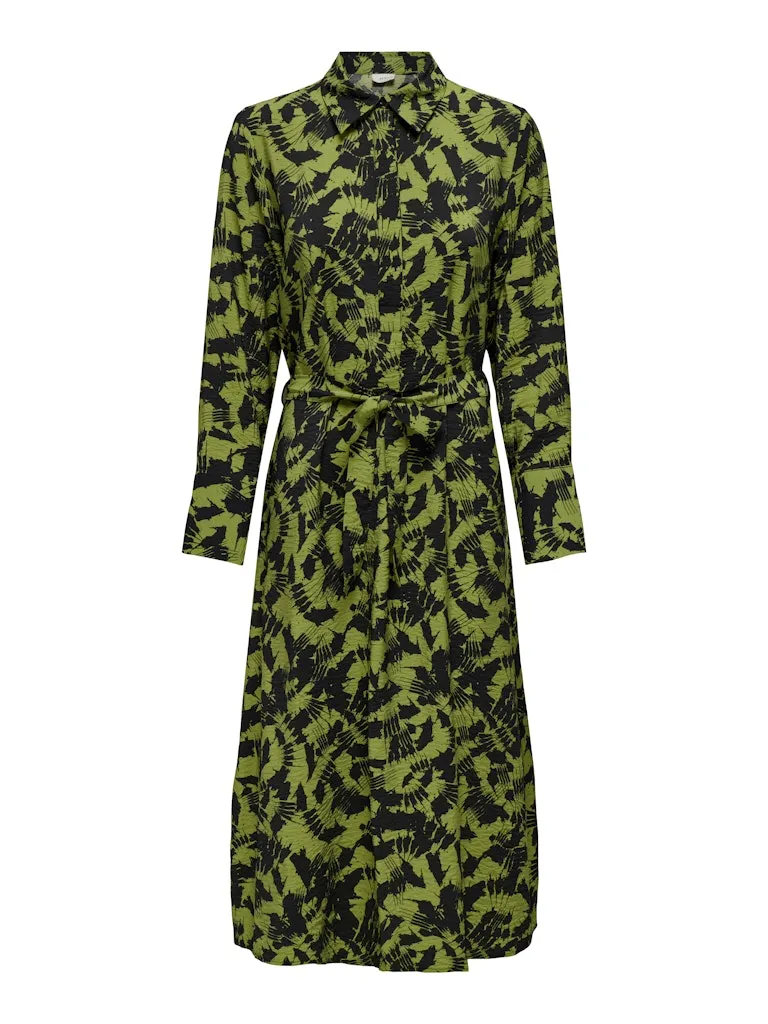 Line Life Midi Shirt Dress - Woodbine