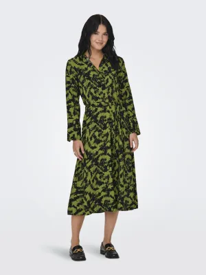 Line Life Midi Shirt Dress - Woodbine
