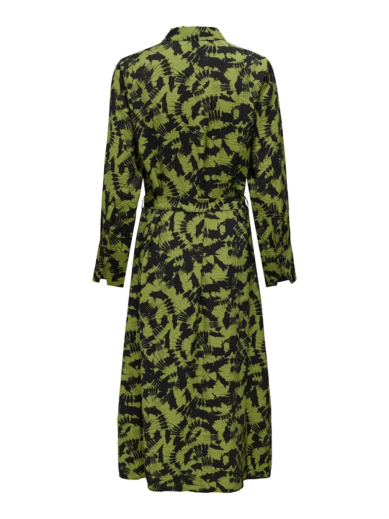 Line Life Midi Shirt Dress - Woodbine