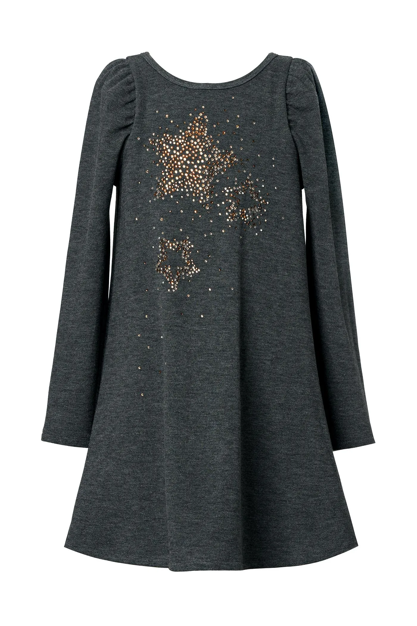 Little Girl's Long Sleeve Star Rhinestone Knit Dress