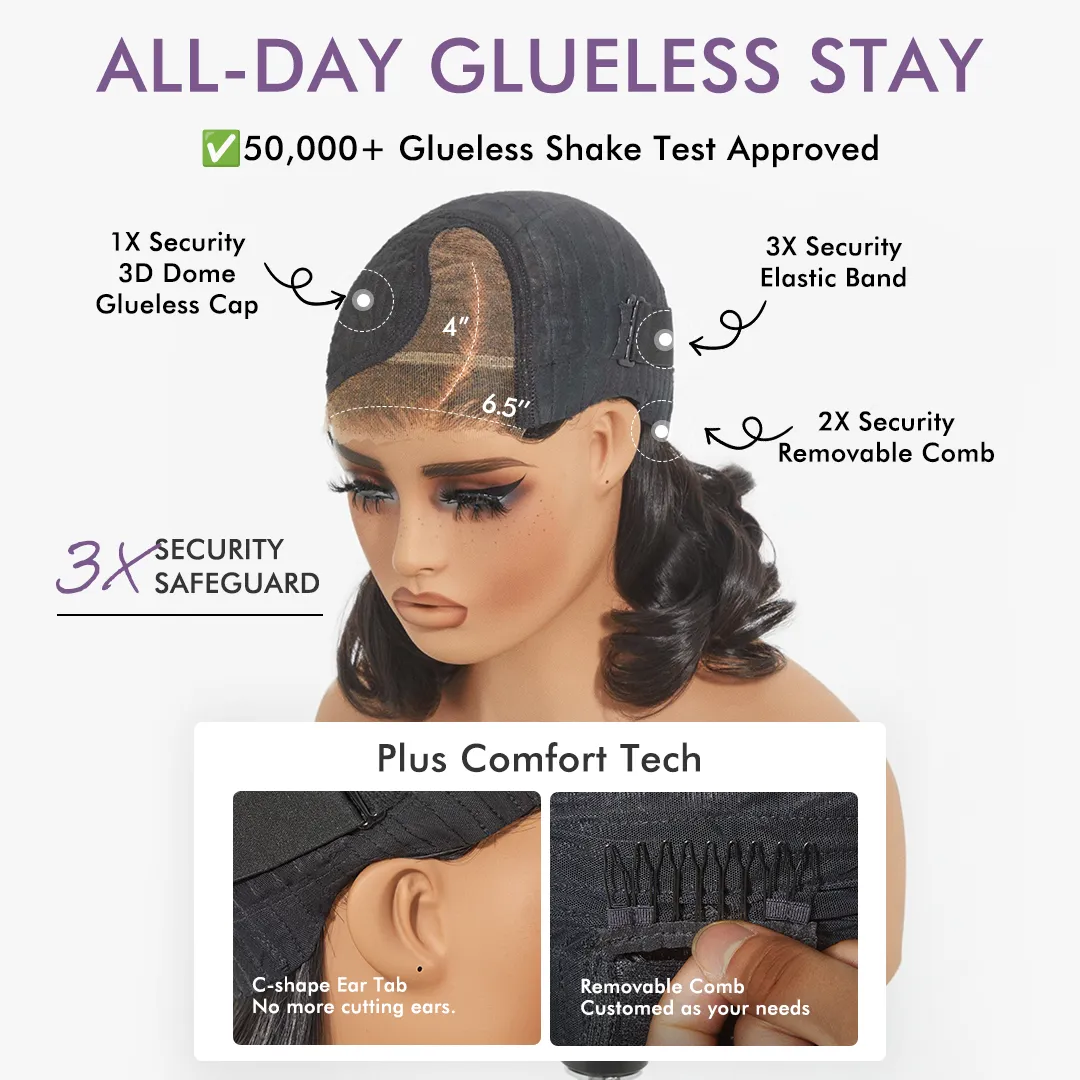 Luvme All-Day Comfort Wig Blunt Cut Bob Glueless Minimalist HD Lace Short Human Hair Wig Pre-Cut Lace