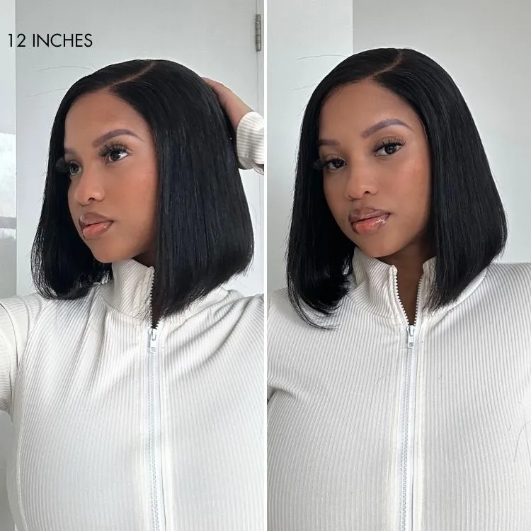 Luvme All-Day Comfort Wig Blunt Cut Bob Glueless Minimalist HD Lace Short Human Hair Wig Pre-Cut Lace