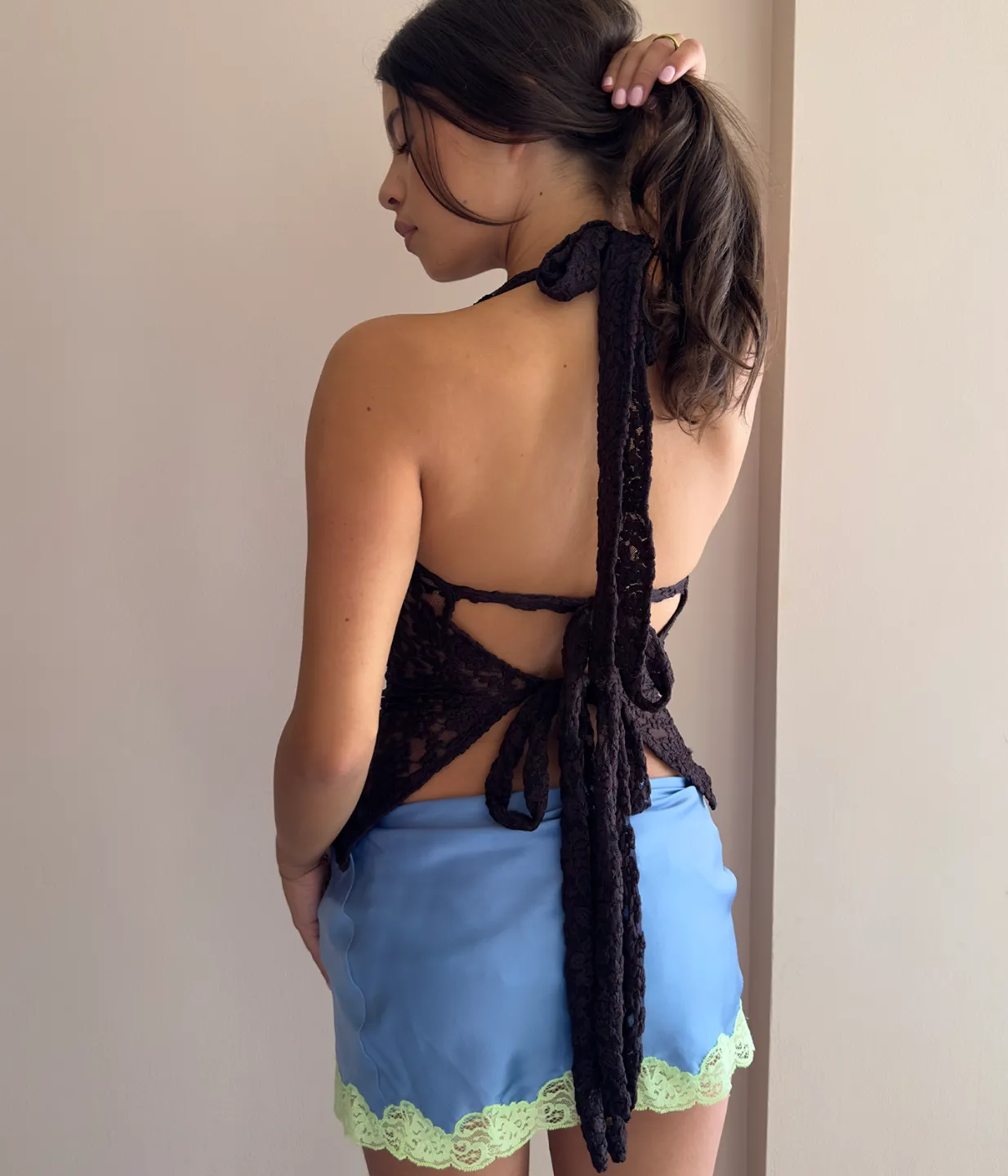 MADE-TO-ORDER: Espresso Lace Halter