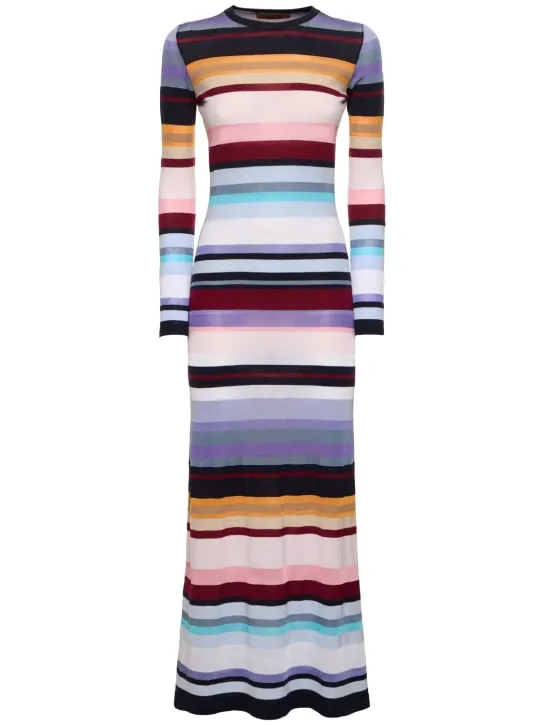 Missoni   Wool blend long sleeve knit maxi dress 