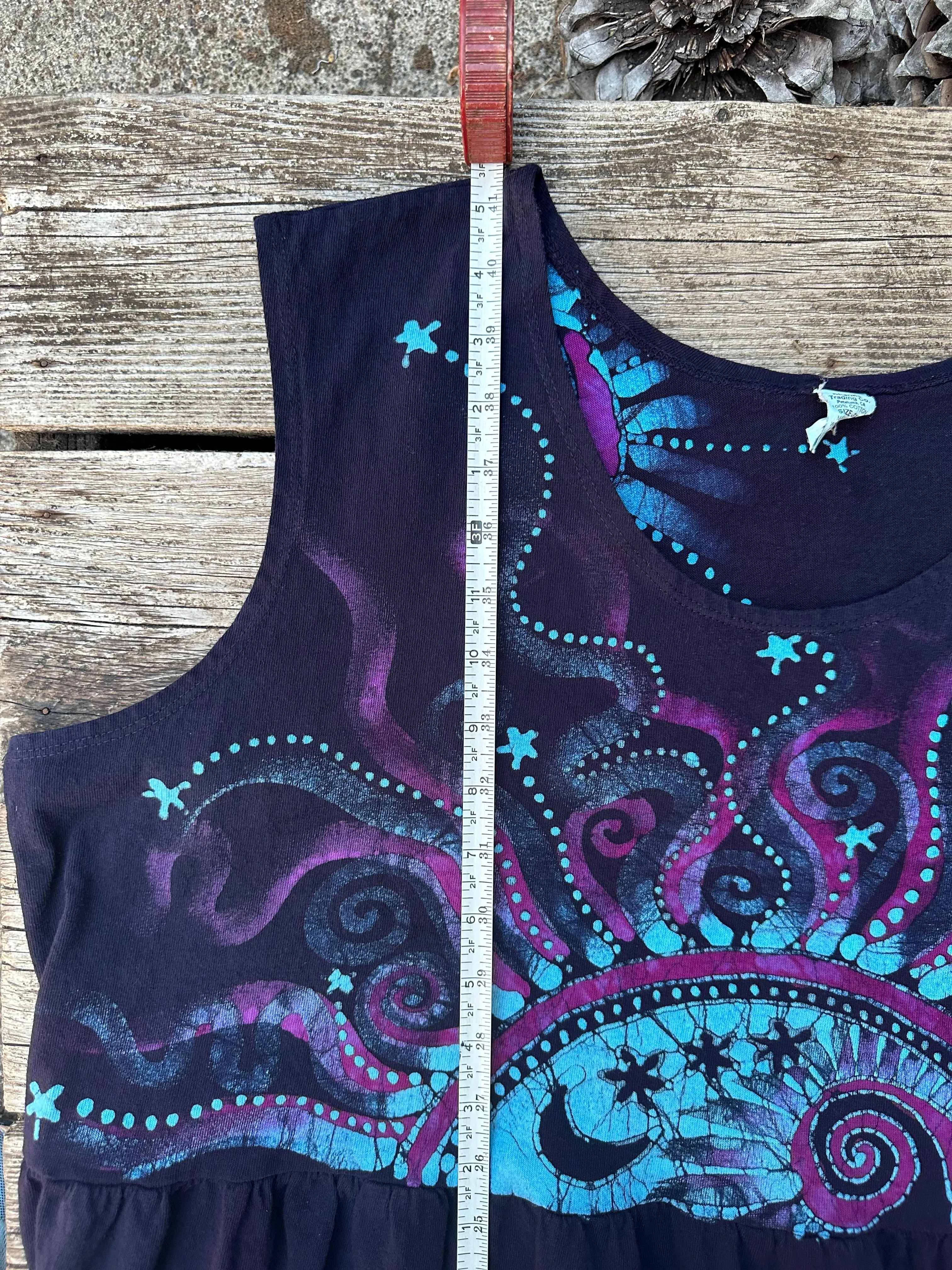 Mystic Moonlight with Turquoise Sunrise - Farmer's Market Pocket Dress - Size 3X