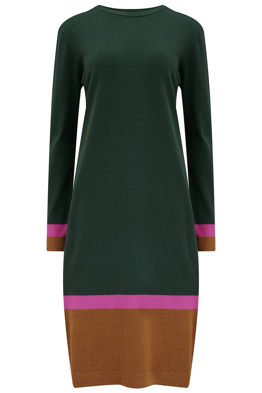 NALA MIDI KNIT DRESS (DARK GREEN/AUTUMN)