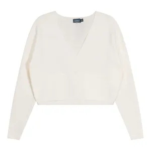 Noni Off White Knitted Crop Cardigan WB4CYT2417