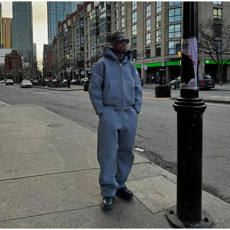 Oversized Minimalist Blue Hoodie