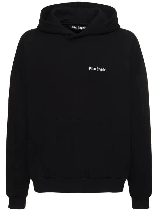 Palm Angels   Logo embroidered cotton hoodie 